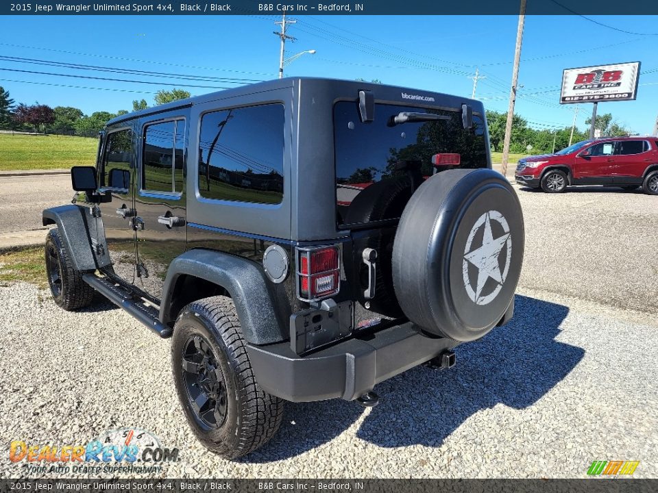 2015 Jeep Wrangler Unlimited Sport 4x4 Black / Black Photo #3