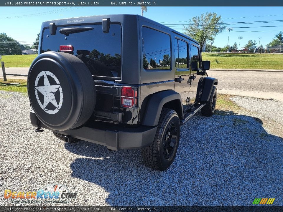 2015 Jeep Wrangler Unlimited Sport 4x4 Black / Black Photo #6