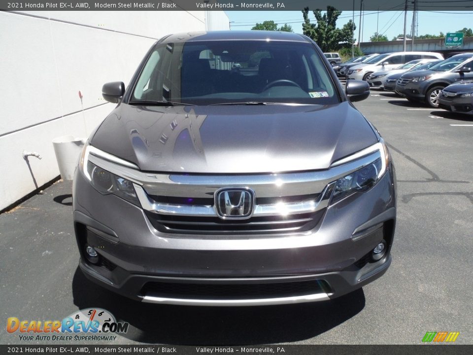 2021 Honda Pilot EX-L AWD Modern Steel Metallic / Black Photo #5