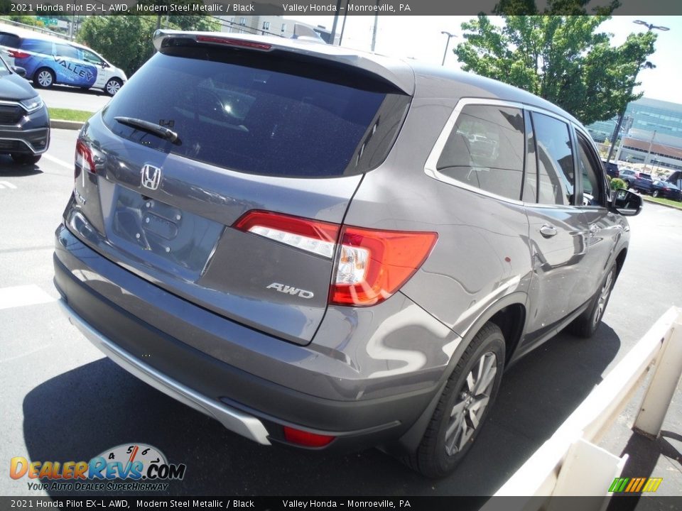 2021 Honda Pilot EX-L AWD Modern Steel Metallic / Black Photo #7