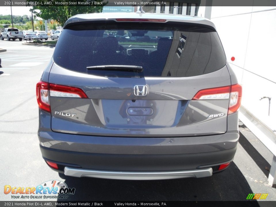 2021 Honda Pilot EX-L AWD Modern Steel Metallic / Black Photo #8