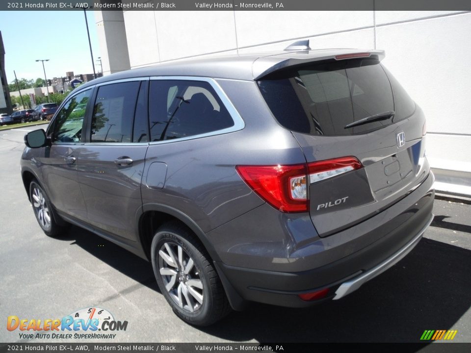 2021 Honda Pilot EX-L AWD Modern Steel Metallic / Black Photo #10