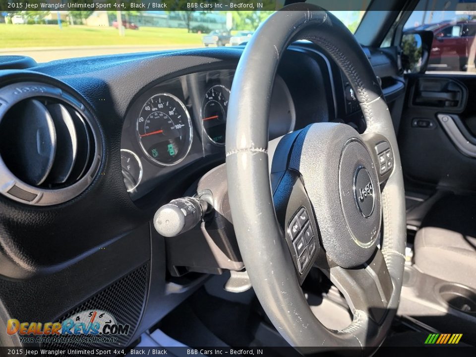 2015 Jeep Wrangler Unlimited Sport 4x4 Black / Black Photo #12