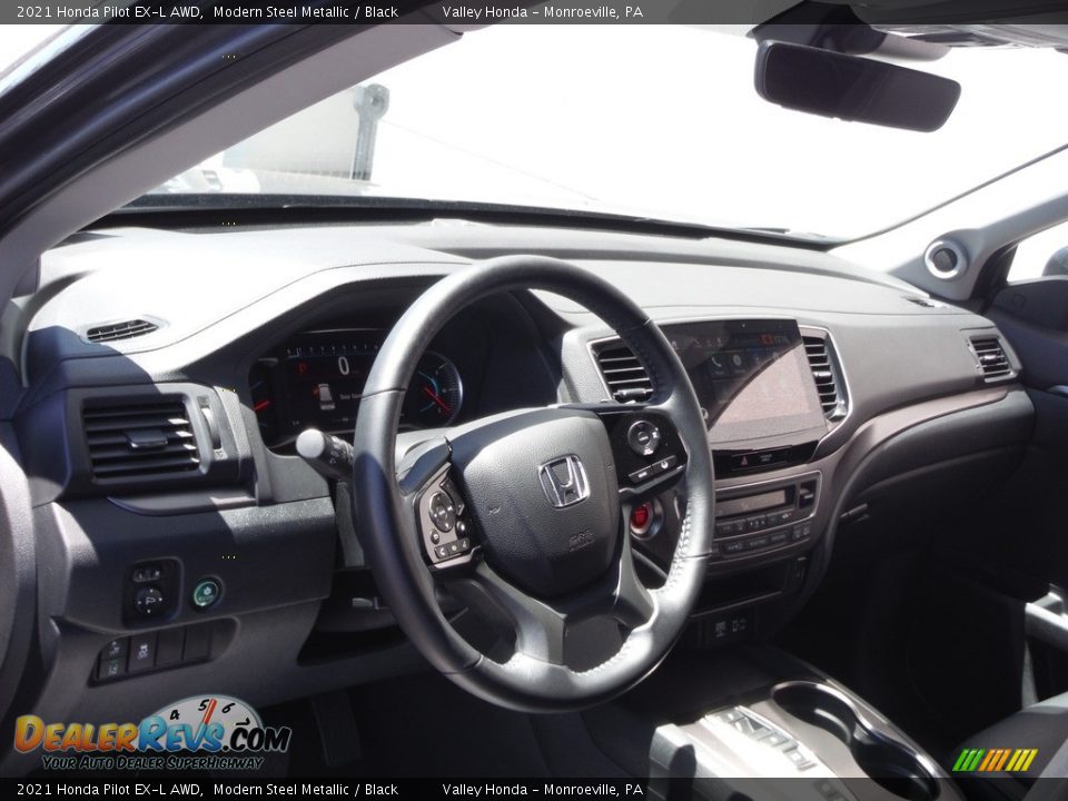 2021 Honda Pilot EX-L AWD Modern Steel Metallic / Black Photo #11