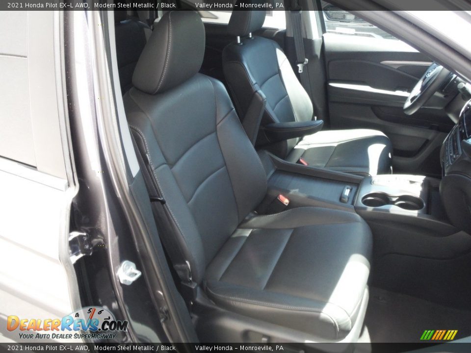 2021 Honda Pilot EX-L AWD Modern Steel Metallic / Black Photo #12