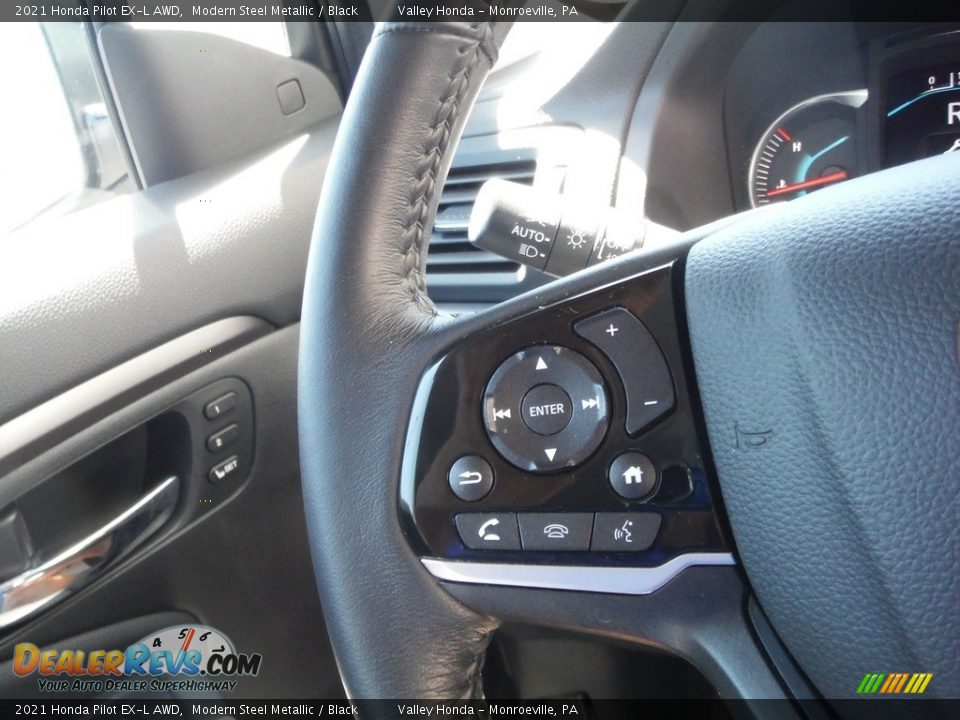 2021 Honda Pilot EX-L AWD Modern Steel Metallic / Black Photo #25
