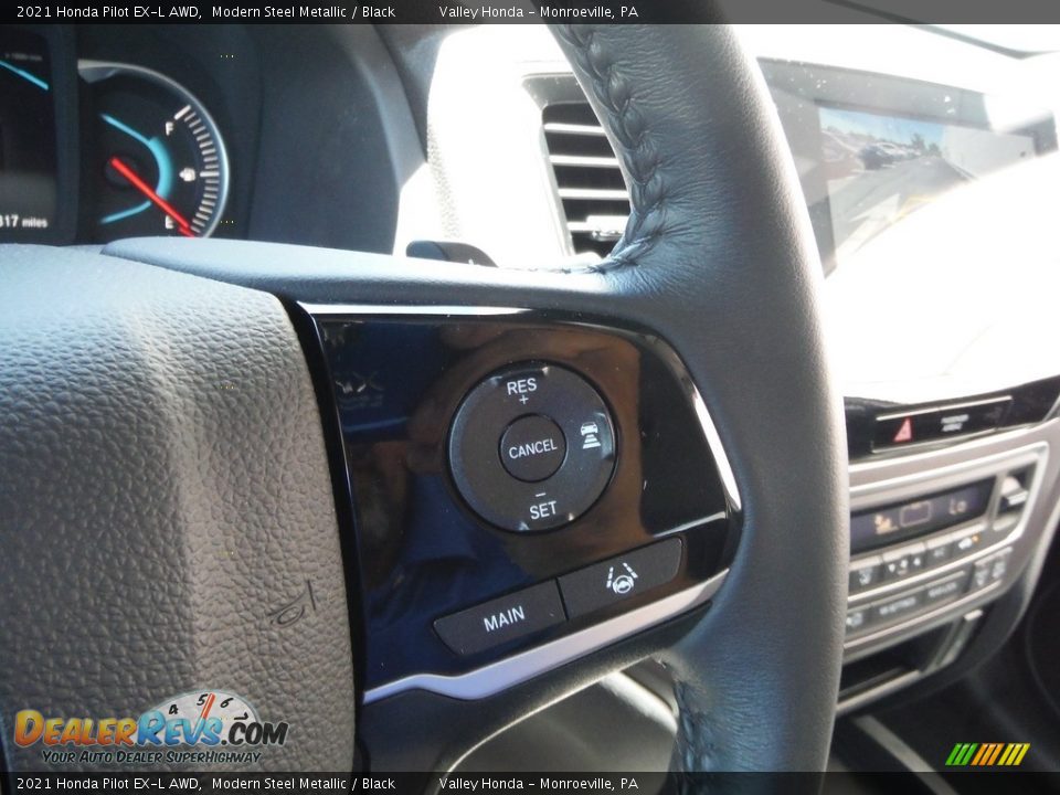 2021 Honda Pilot EX-L AWD Modern Steel Metallic / Black Photo #26