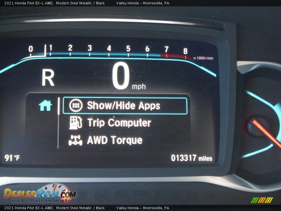 2021 Honda Pilot EX-L AWD Modern Steel Metallic / Black Photo #35
