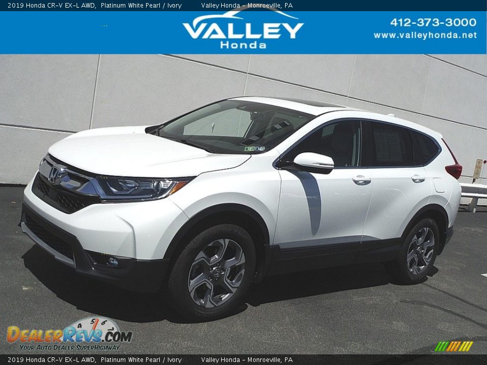 2019 Honda CR-V EX-L AWD Platinum White Pearl / Ivory Photo #1