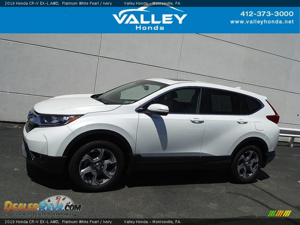 2019 Honda CR-V EX-L AWD Platinum White Pearl / Ivory Photo #2