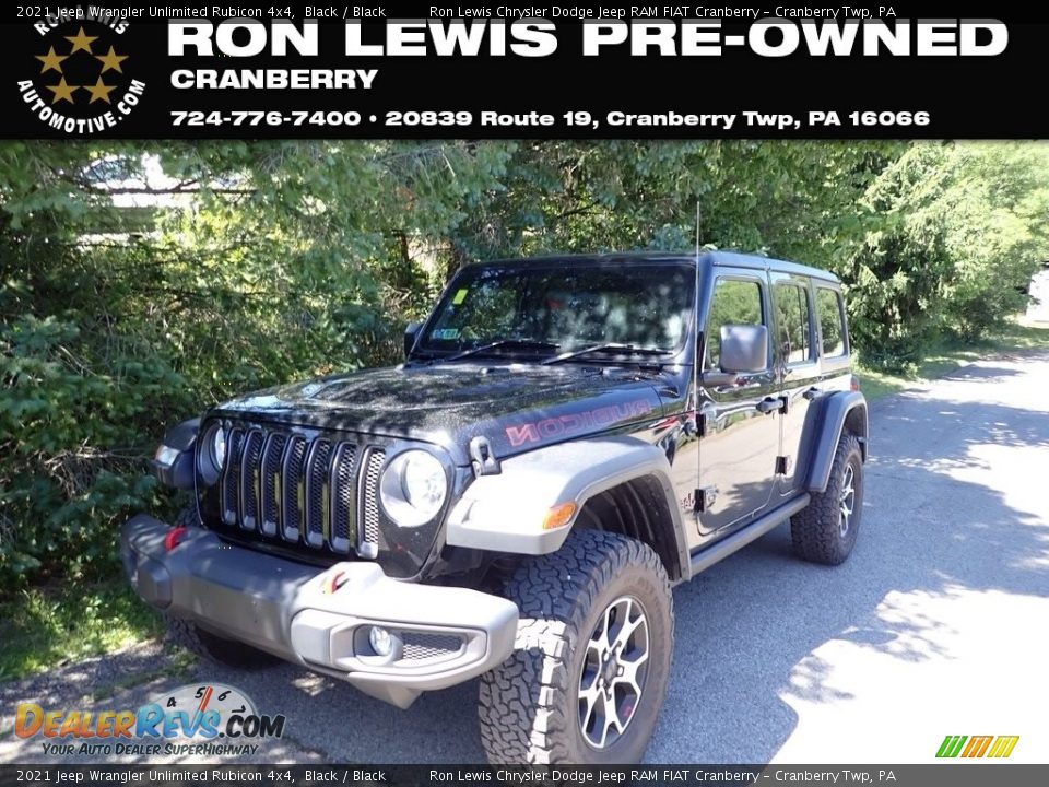 2021 Jeep Wrangler Unlimited Rubicon 4x4 Black / Black Photo #1