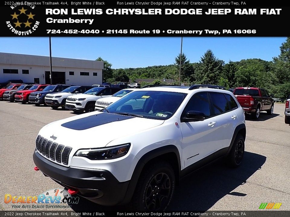 2022 Jeep Cherokee Trailhawk 4x4 Bright White / Black Photo #1