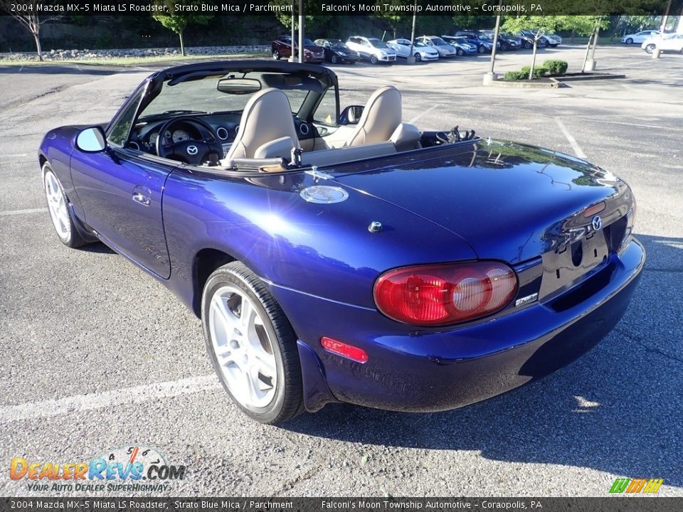 2004 Mazda MX-5 Miata LS Roadster Strato Blue Mica / Parchment Photo #4