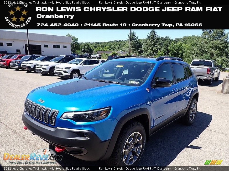 2022 Jeep Cherokee Trailhawk 4x4 Hydro Blue Pearl / Black Photo #1