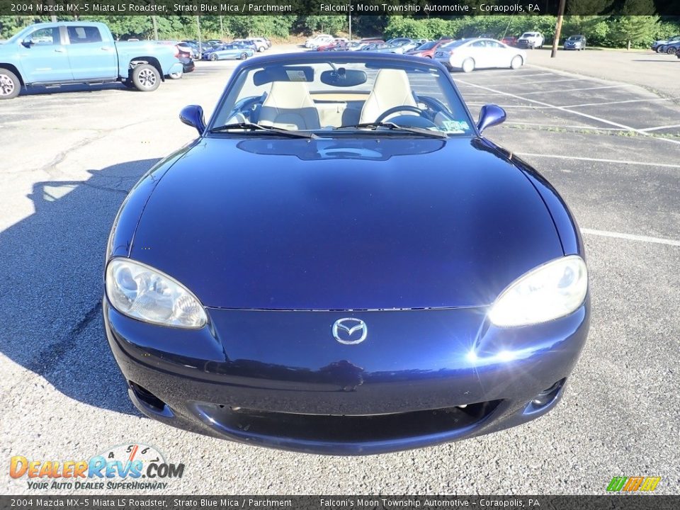 2004 Mazda MX-5 Miata LS Roadster Strato Blue Mica / Parchment Photo #7