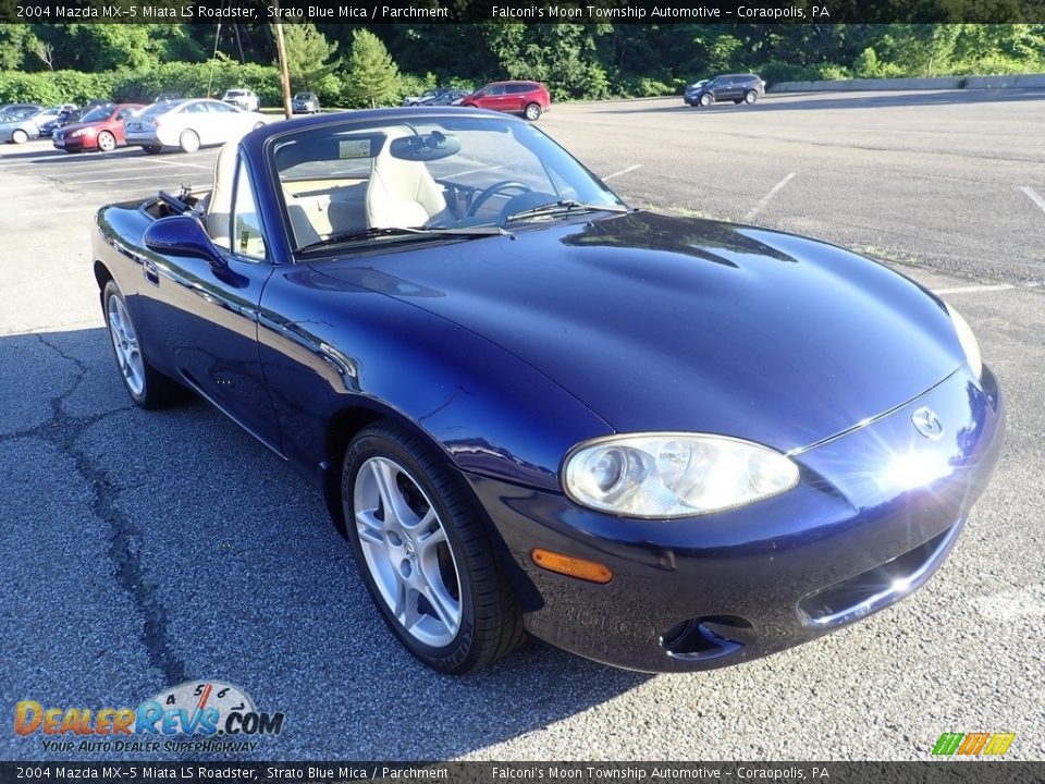 2004 Mazda MX-5 Miata LS Roadster Strato Blue Mica / Parchment Photo #8