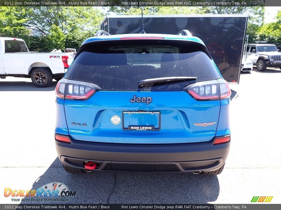 2022 Jeep Cherokee Trailhawk 4x4 Hydro Blue Pearl / Black Photo #4