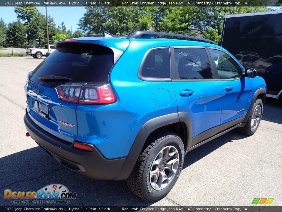 2022 Jeep Cherokee Trailhawk 4x4 Hydro Blue Pearl / Black Photo #5