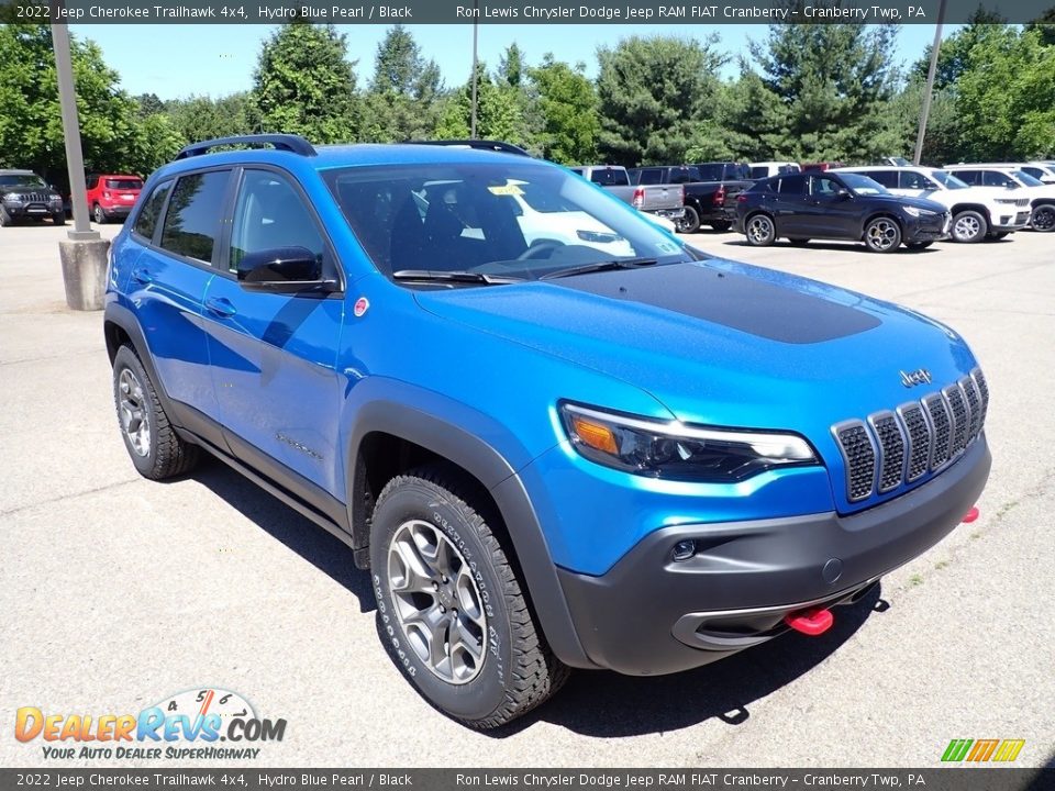 2022 Jeep Cherokee Trailhawk 4x4 Hydro Blue Pearl / Black Photo #7