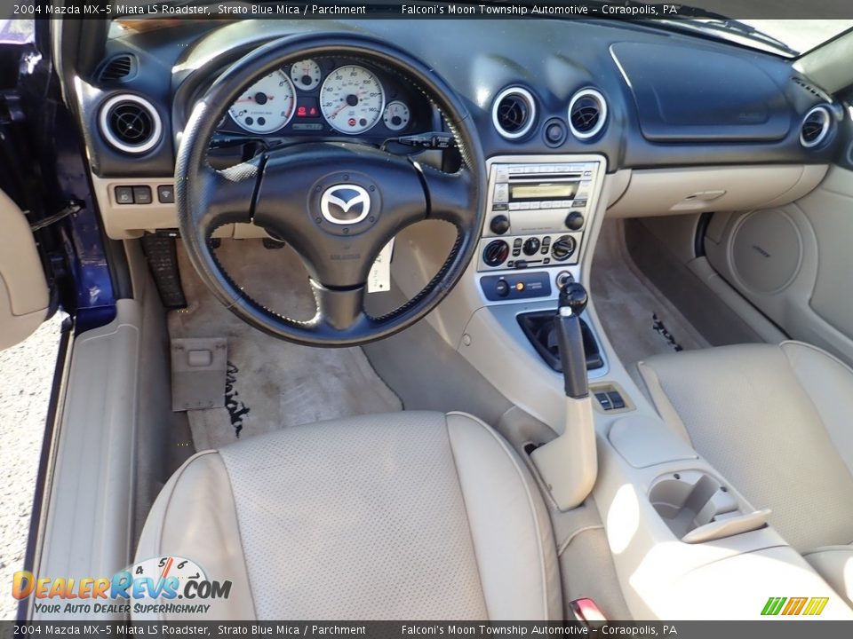 Parchment Interior - 2004 Mazda MX-5 Miata LS Roadster Photo #14