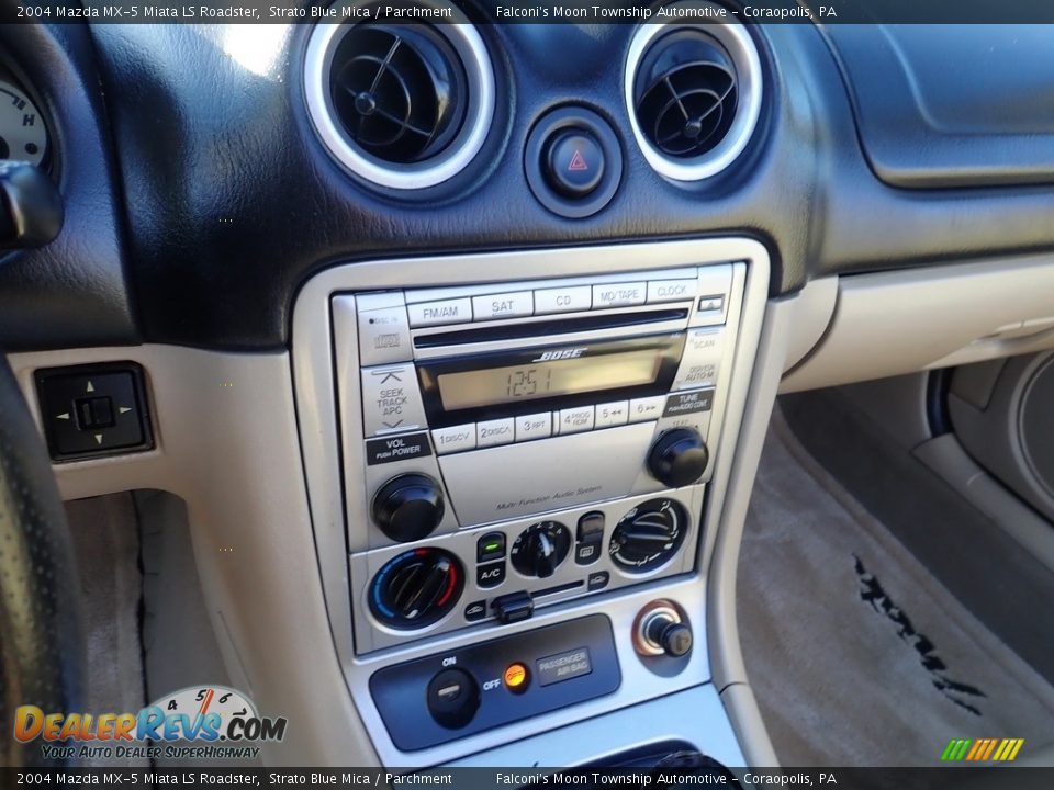 2004 Mazda MX-5 Miata LS Roadster Strato Blue Mica / Parchment Photo #17