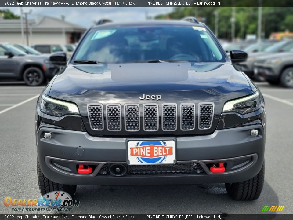 2022 Jeep Cherokee Trailhawk 4x4 Diamond Black Crystal Pearl / Black Photo #2