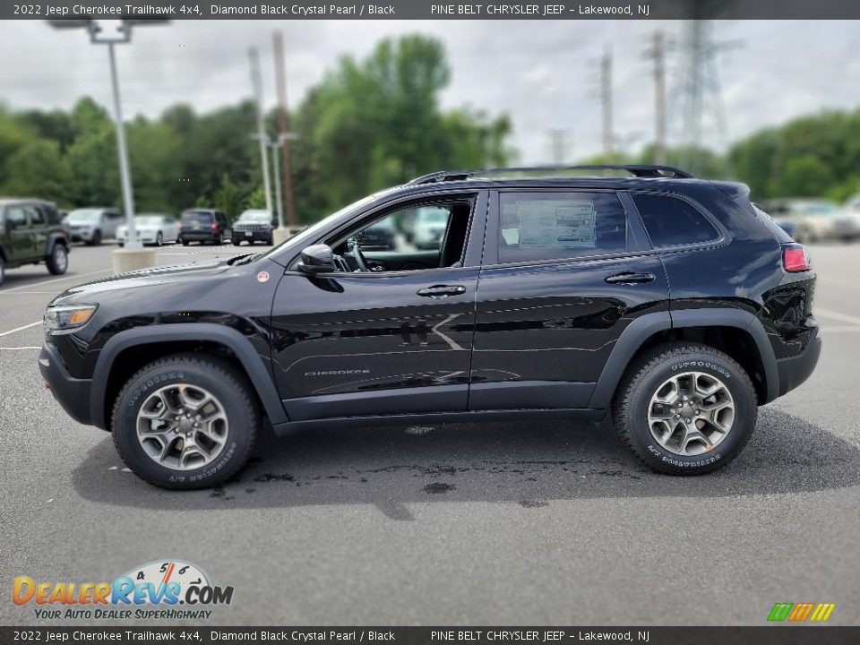 2022 Jeep Cherokee Trailhawk 4x4 Diamond Black Crystal Pearl / Black Photo #3