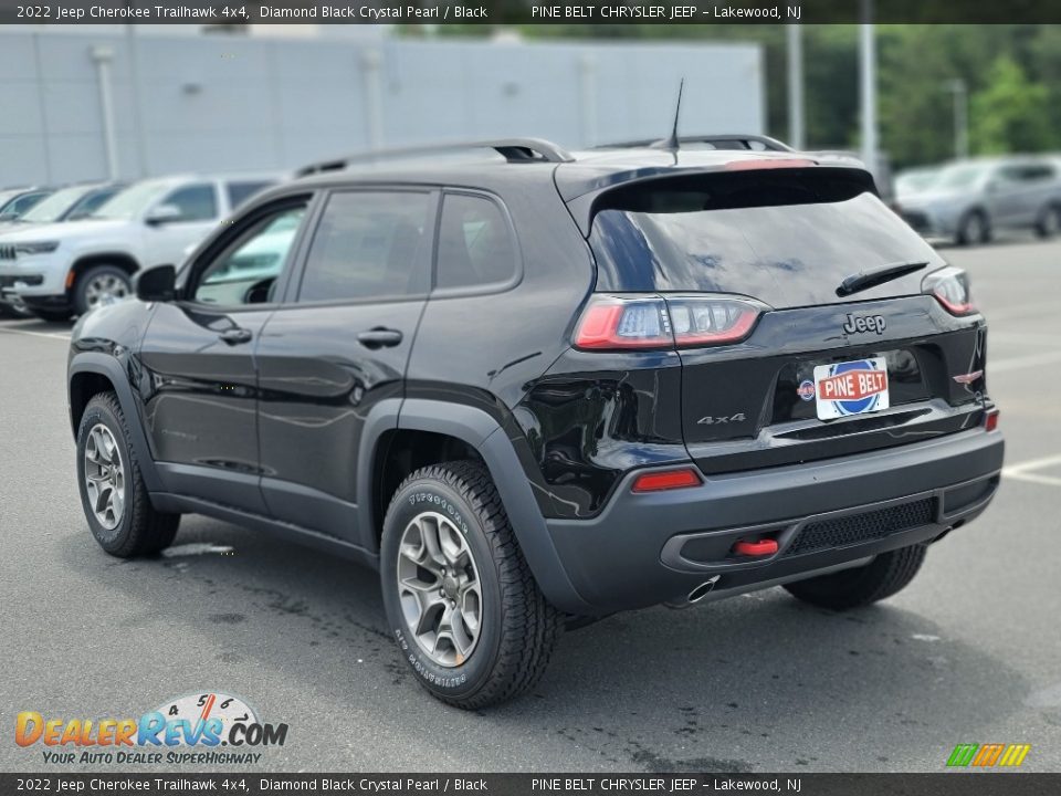 2022 Jeep Cherokee Trailhawk 4x4 Diamond Black Crystal Pearl / Black Photo #4