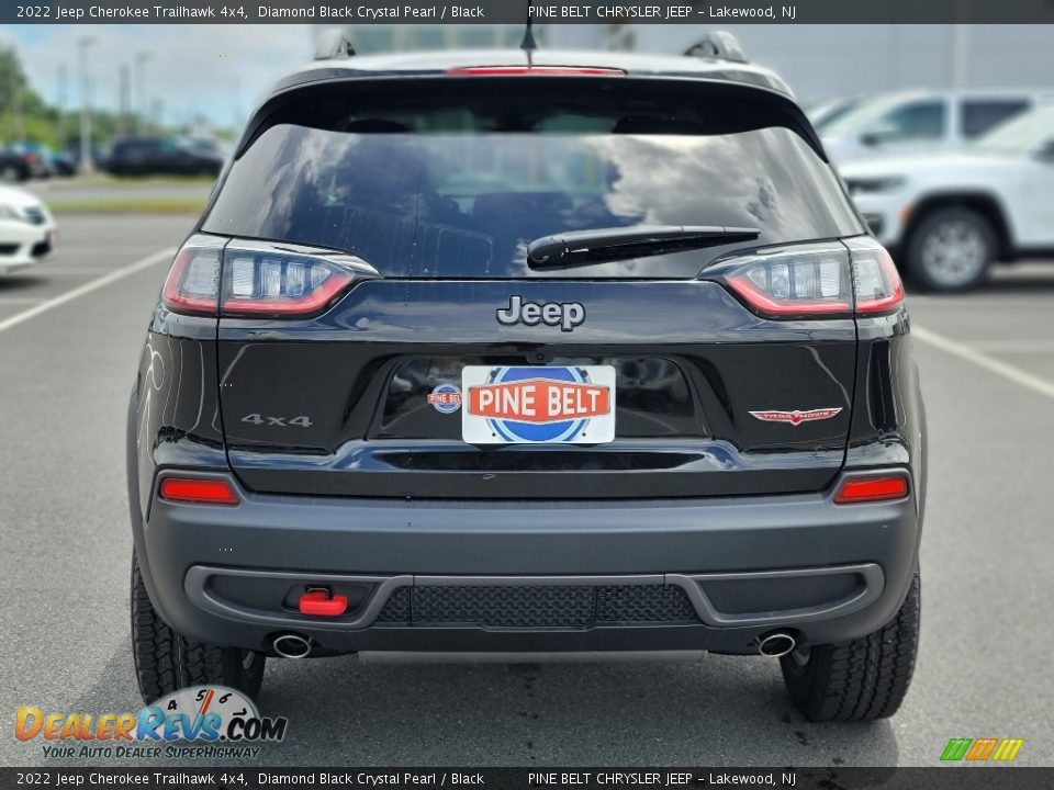 2022 Jeep Cherokee Trailhawk 4x4 Diamond Black Crystal Pearl / Black Photo #5