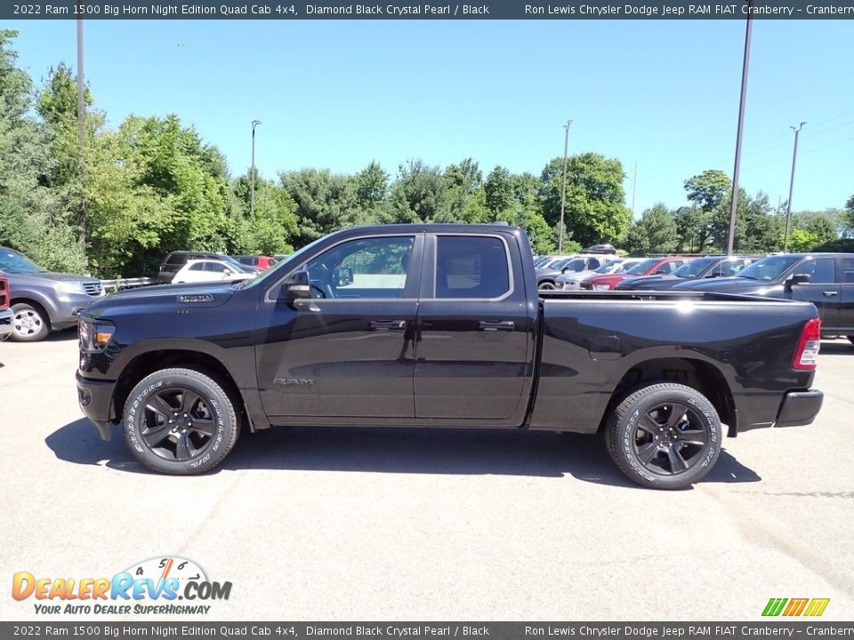 2022 Ram 1500 Big Horn Night Edition Quad Cab 4x4 Diamond Black Crystal Pearl / Black Photo #2