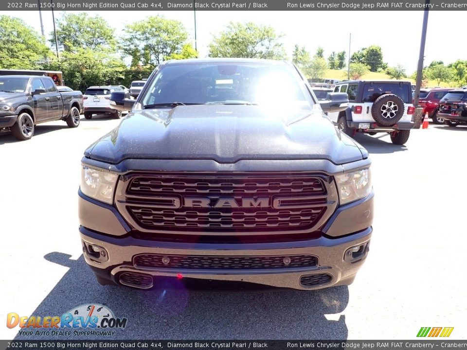 2022 Ram 1500 Big Horn Night Edition Quad Cab 4x4 Diamond Black Crystal Pearl / Black Photo #8