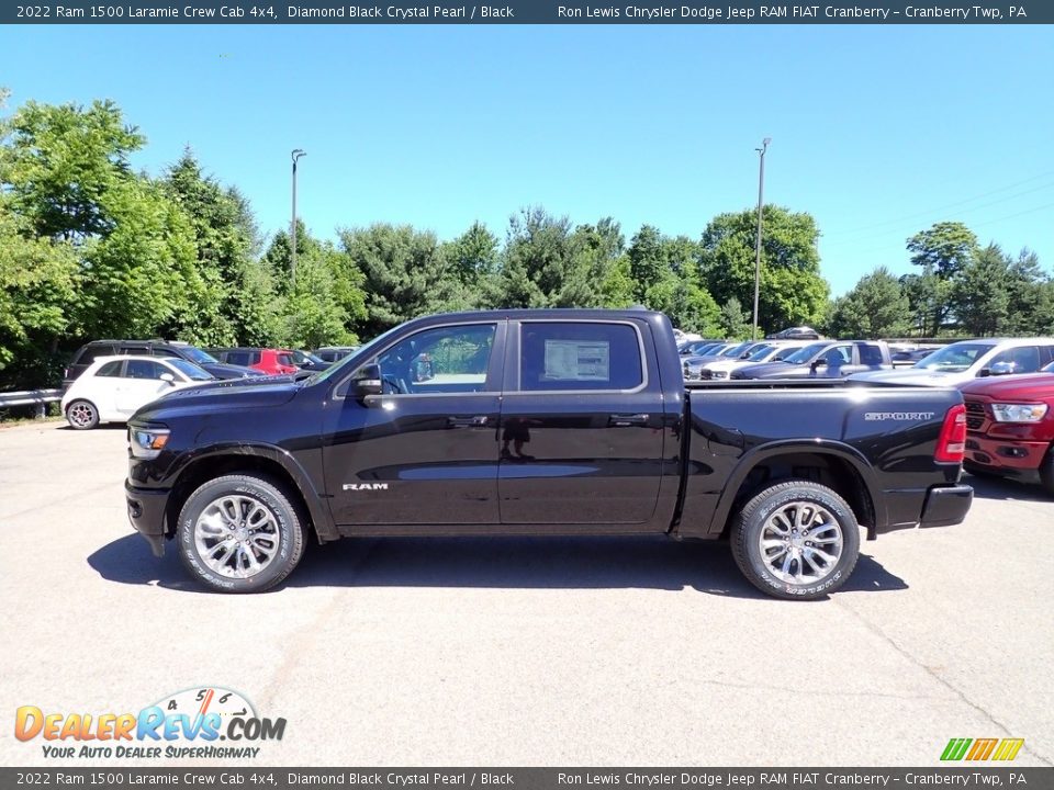 2022 Ram 1500 Laramie Crew Cab 4x4 Diamond Black Crystal Pearl / Black Photo #2