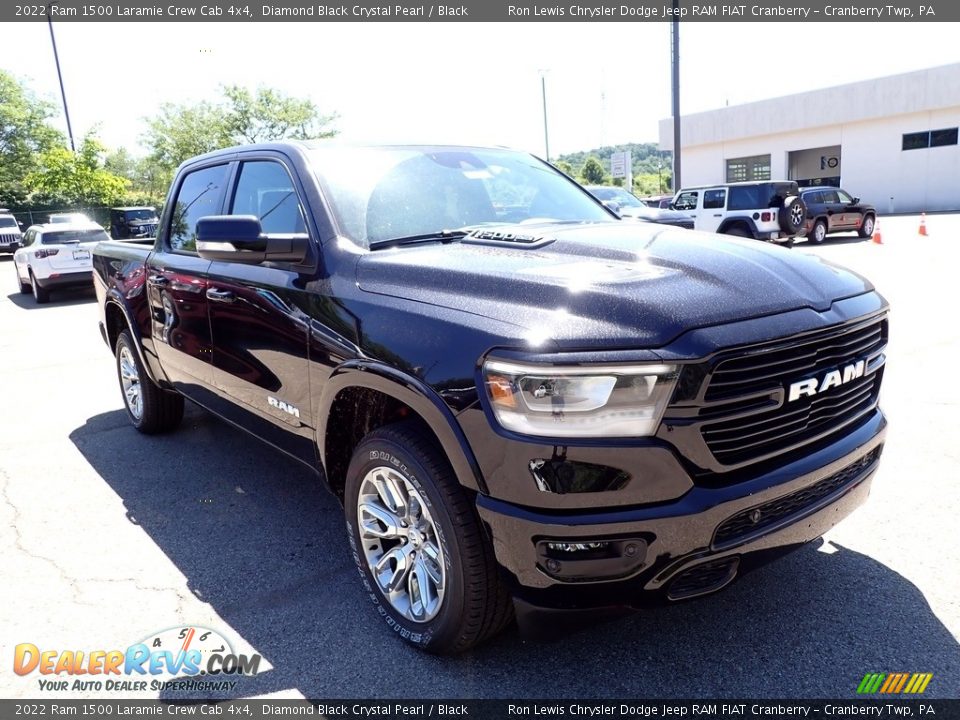 2022 Ram 1500 Laramie Crew Cab 4x4 Diamond Black Crystal Pearl / Black Photo #7