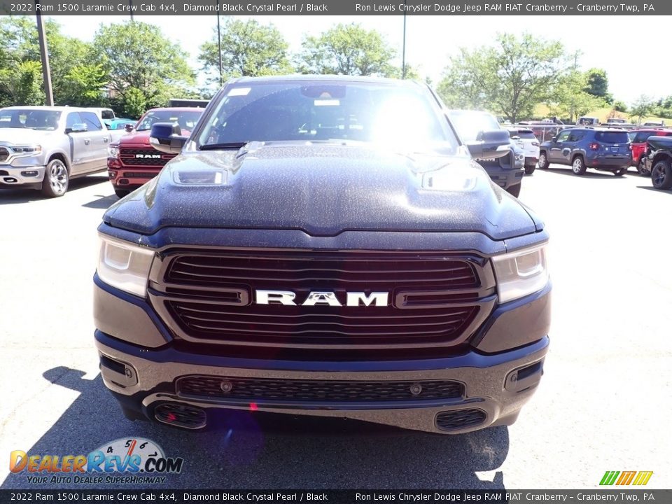 2022 Ram 1500 Laramie Crew Cab 4x4 Diamond Black Crystal Pearl / Black Photo #8