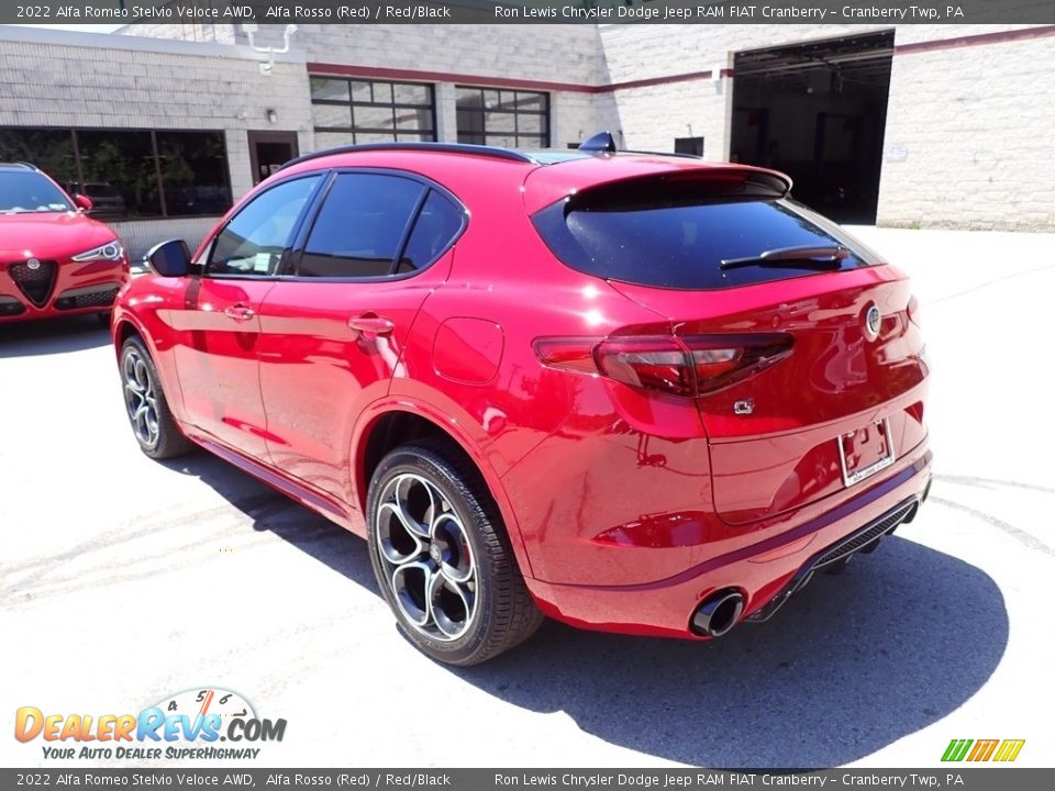 2022 Alfa Romeo Stelvio Veloce AWD Alfa Rosso (Red) / Red/Black Photo #3