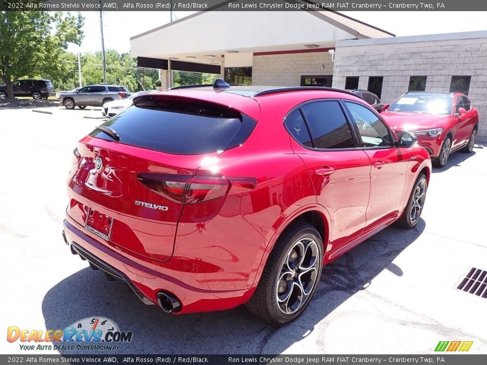 2022 Alfa Romeo Stelvio Veloce AWD Alfa Rosso (Red) / Red/Black Photo #5