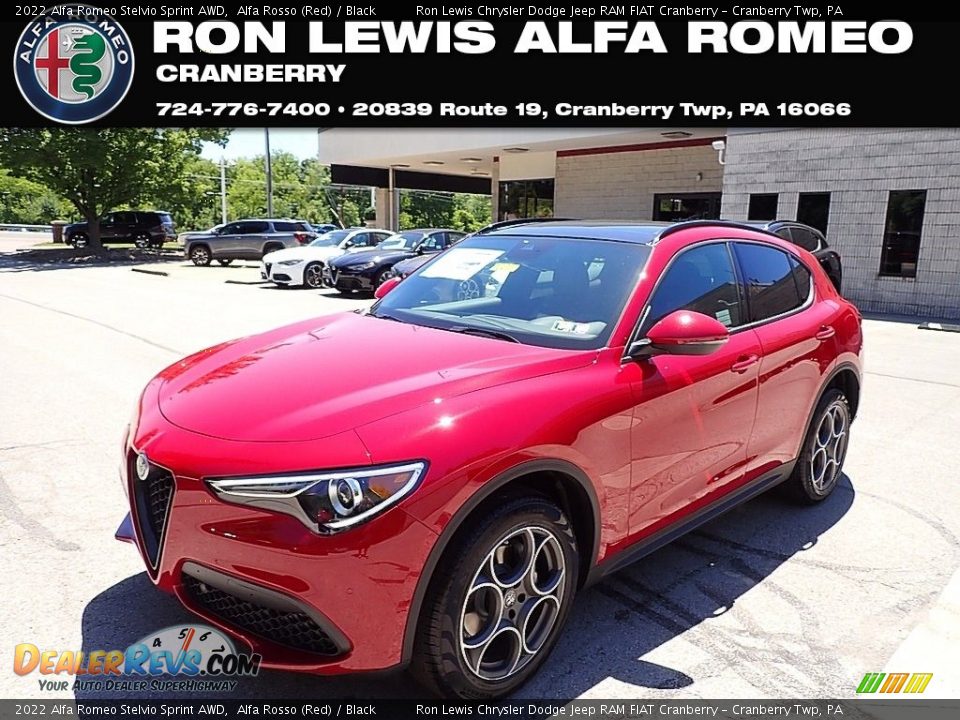 2022 Alfa Romeo Stelvio Sprint AWD Alfa Rosso (Red) / Black Photo #1