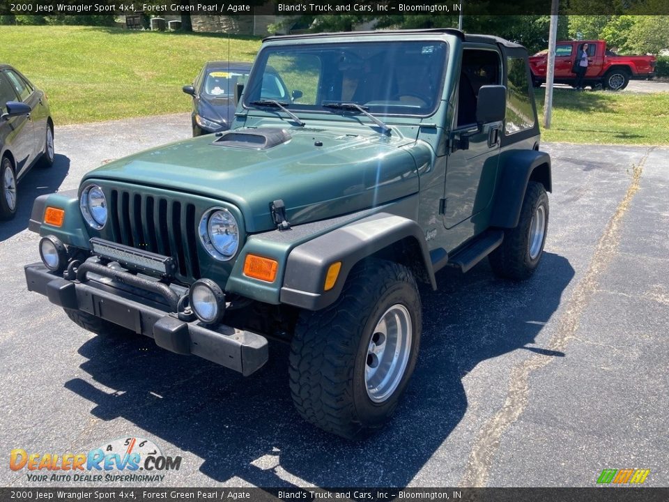 2000 Jeep Wrangler Sport 4x4 Forest Green Pearl / Agate Photo #2