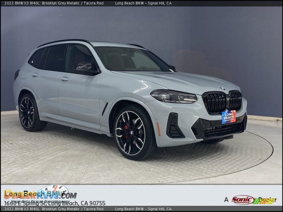 2022 BMW X3 M40i Brooklyn Grey Metallic / Tacora Red Photo #1