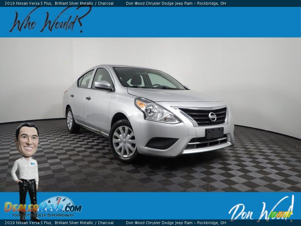 2019 Nissan Versa S Plus Brilliant Silver Metallic / Charcoal Photo #1