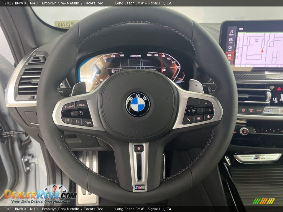 2022 BMW X3 M40i Brooklyn Grey Metallic / Tacora Red Photo #15