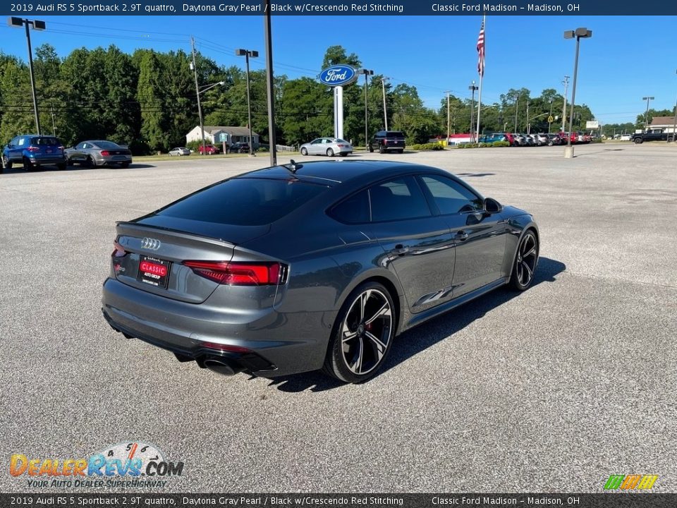 2019 Audi RS 5 Sportback 2.9T quattro Daytona Gray Pearl / Black w/Crescendo Red Stitching Photo #5