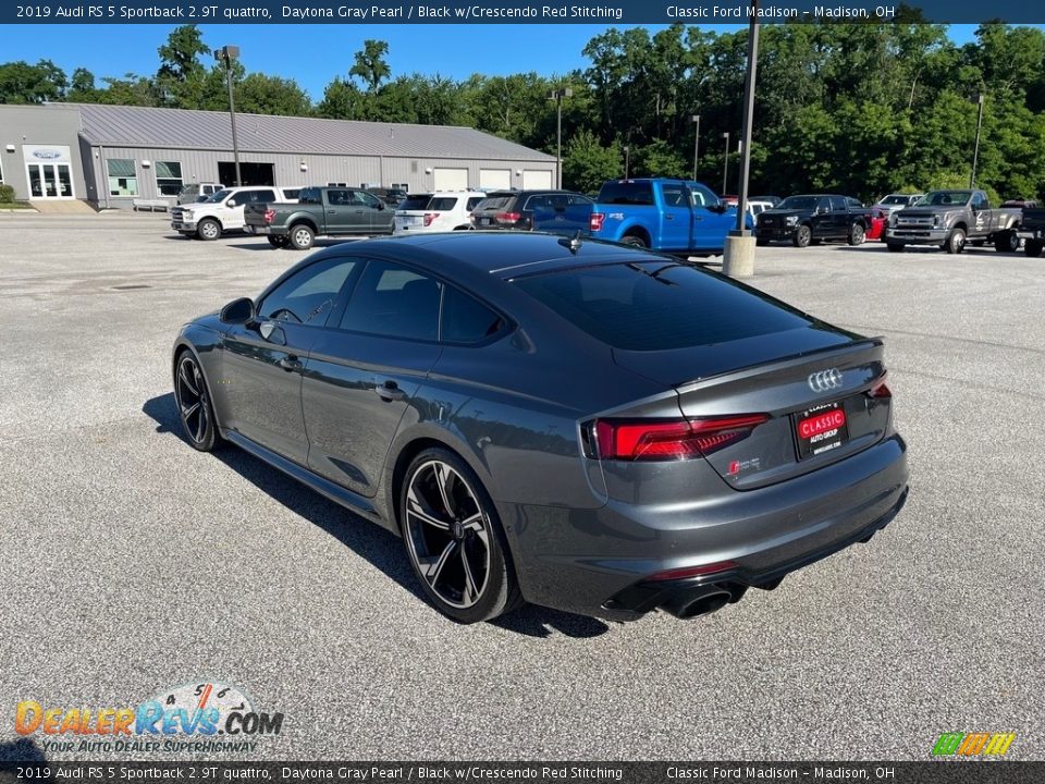 2019 Audi RS 5 Sportback 2.9T quattro Daytona Gray Pearl / Black w/Crescendo Red Stitching Photo #7