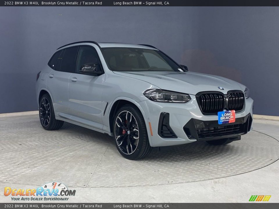 2022 BMW X3 M40i Brooklyn Grey Metallic / Tacora Red Photo #28