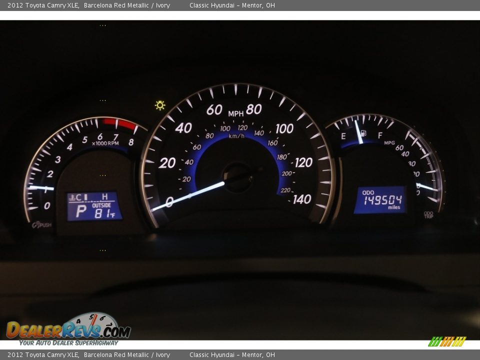 2012 Toyota Camry XLE Barcelona Red Metallic / Ivory Photo #8