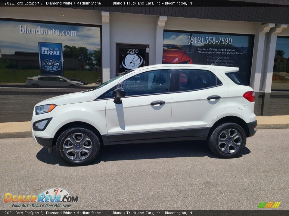 2021 Ford EcoSport S Diamond White / Medium Stone Photo #1