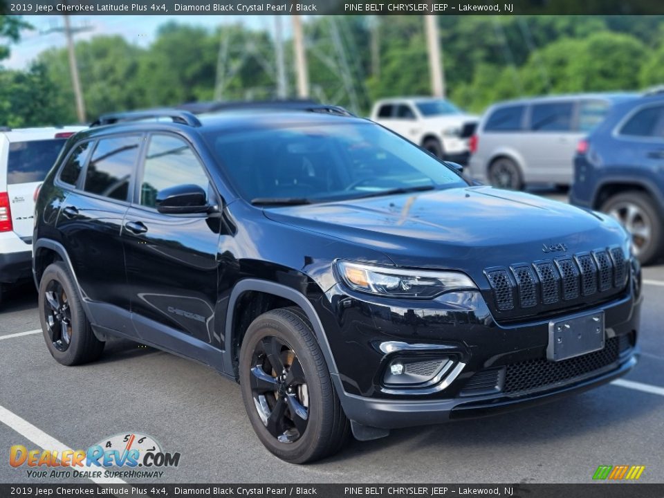 2019 Jeep Cherokee Latitude Plus 4x4 Diamond Black Crystal Pearl / Black Photo #3