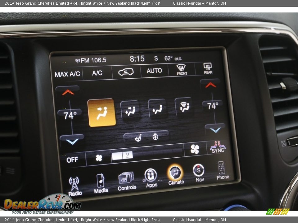 2014 Jeep Grand Cherokee Limited 4x4 Bright White / New Zealand Black/Light Frost Photo #12