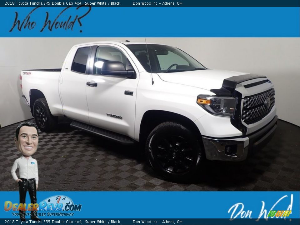 2018 Toyota Tundra SR5 Double Cab 4x4 Super White / Black Photo #1