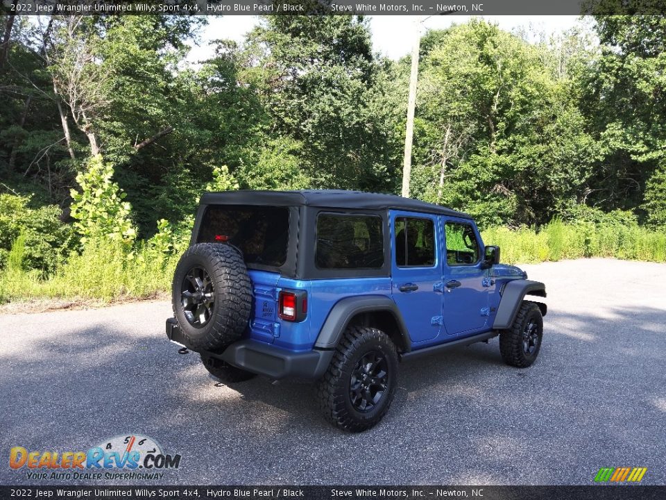 2022 Jeep Wrangler Unlimited Willys Sport 4x4 Hydro Blue Pearl / Black Photo #6